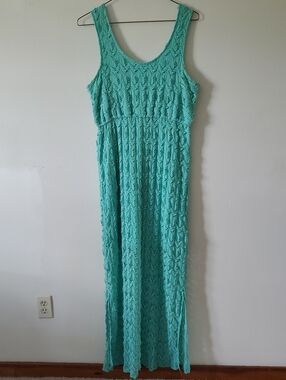 Vanity Aqua Lace Maxi Dress